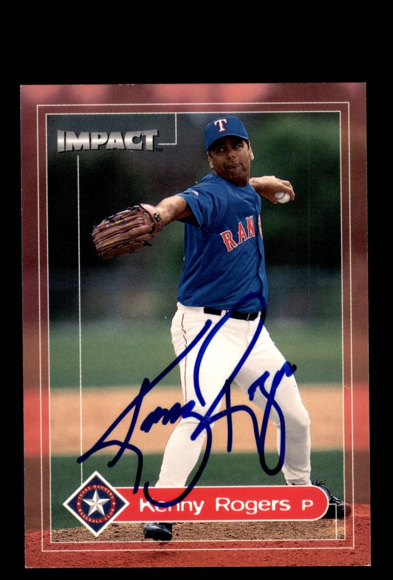 Signed Baseball Card Auto Kenny Rogers 2000 Fleer Impact #51 Texas Rangers