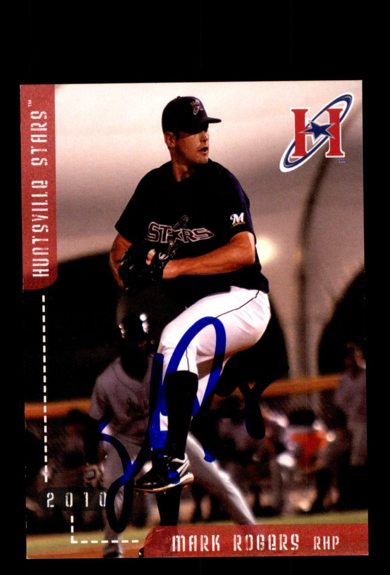 Signed Baseball Card Auto Mark Rogers 2010 Grandstand Huntsville Stars