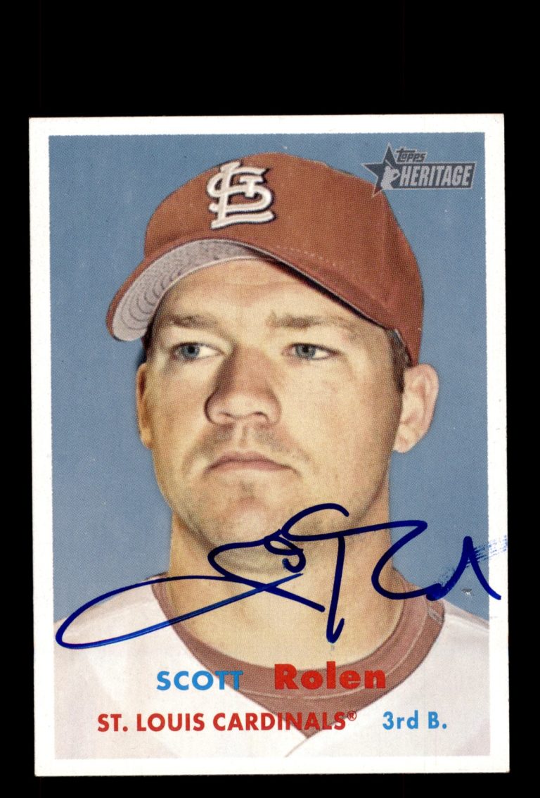 Signed Baseball Card Auto Scott Rolen 2006 Topps Heritage #50 Cardinals