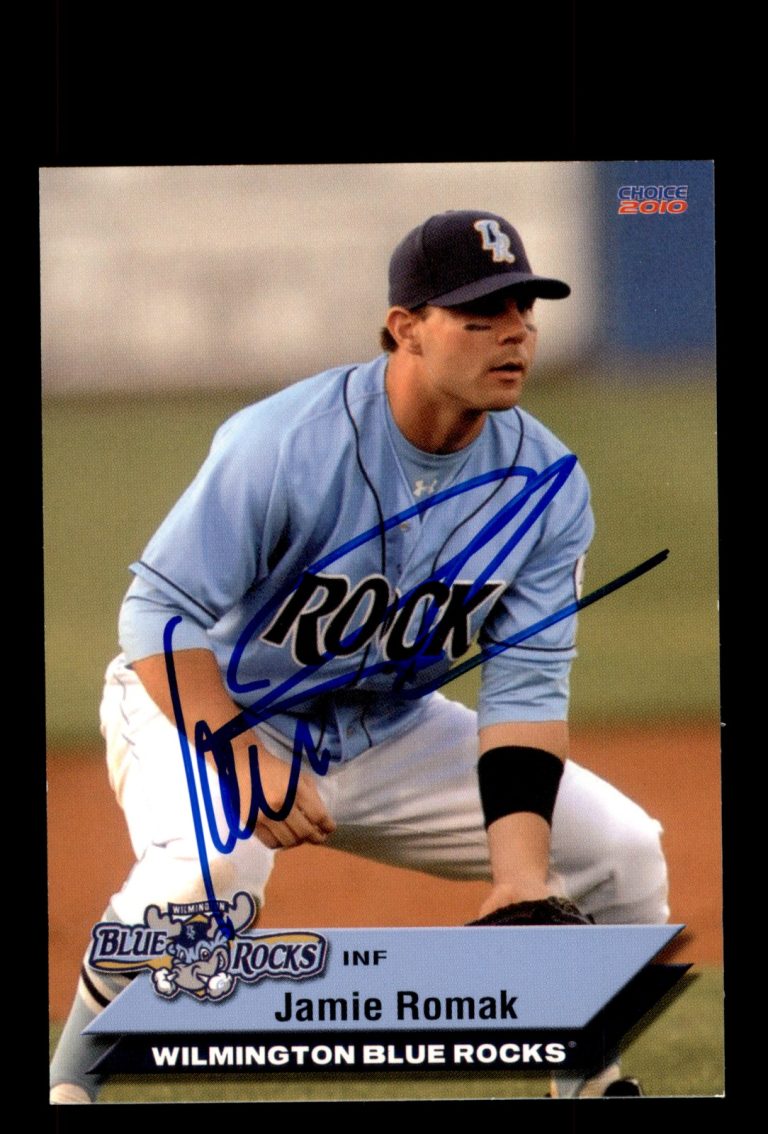 Signed Baseball Card Auto Jamie Romak 2010 Choice Wilmington Blue Rocks