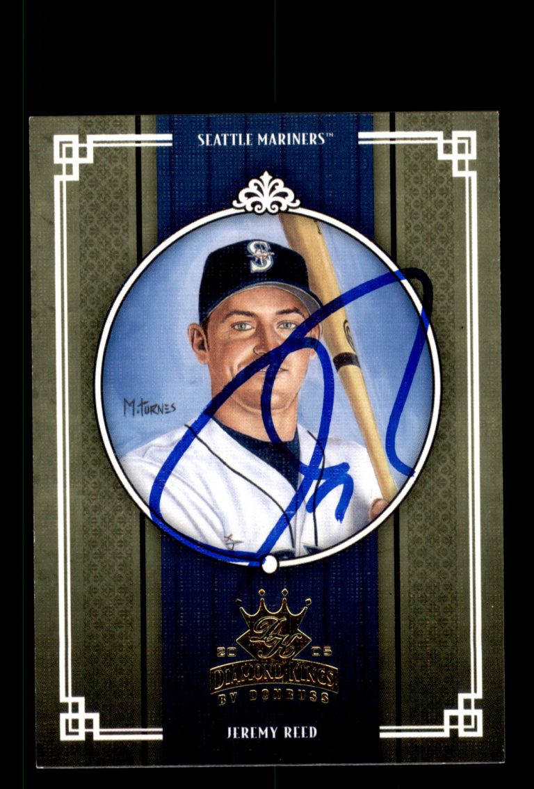 Signed Baseball Card Auto Jeremy Reed 2005 Donruss Diamond Kings #392 Mariners