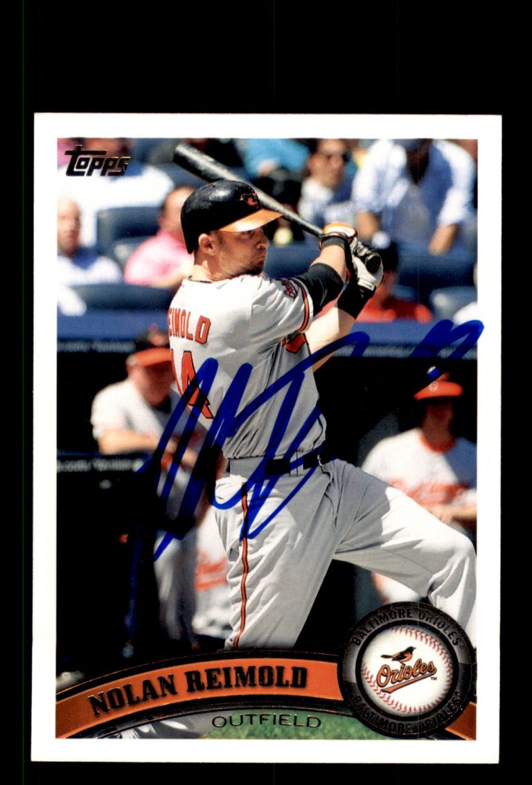 Signed Baseball Card Auto Nolan Reimold 2011 Topps Update #US76 Orioles
