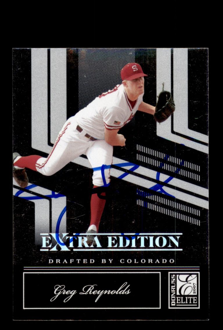 Signed Baseball Card Auto Greg Reynolds 2007 Donruss Elite Extra Edition #22