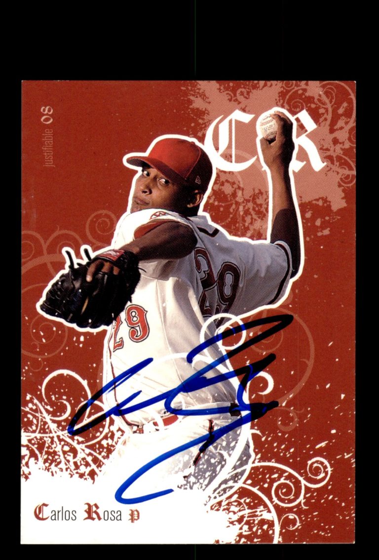 Signed Baseball Card Auto Carlos Rosa 2008 Justifiable #JF-45 Kansas City Royals