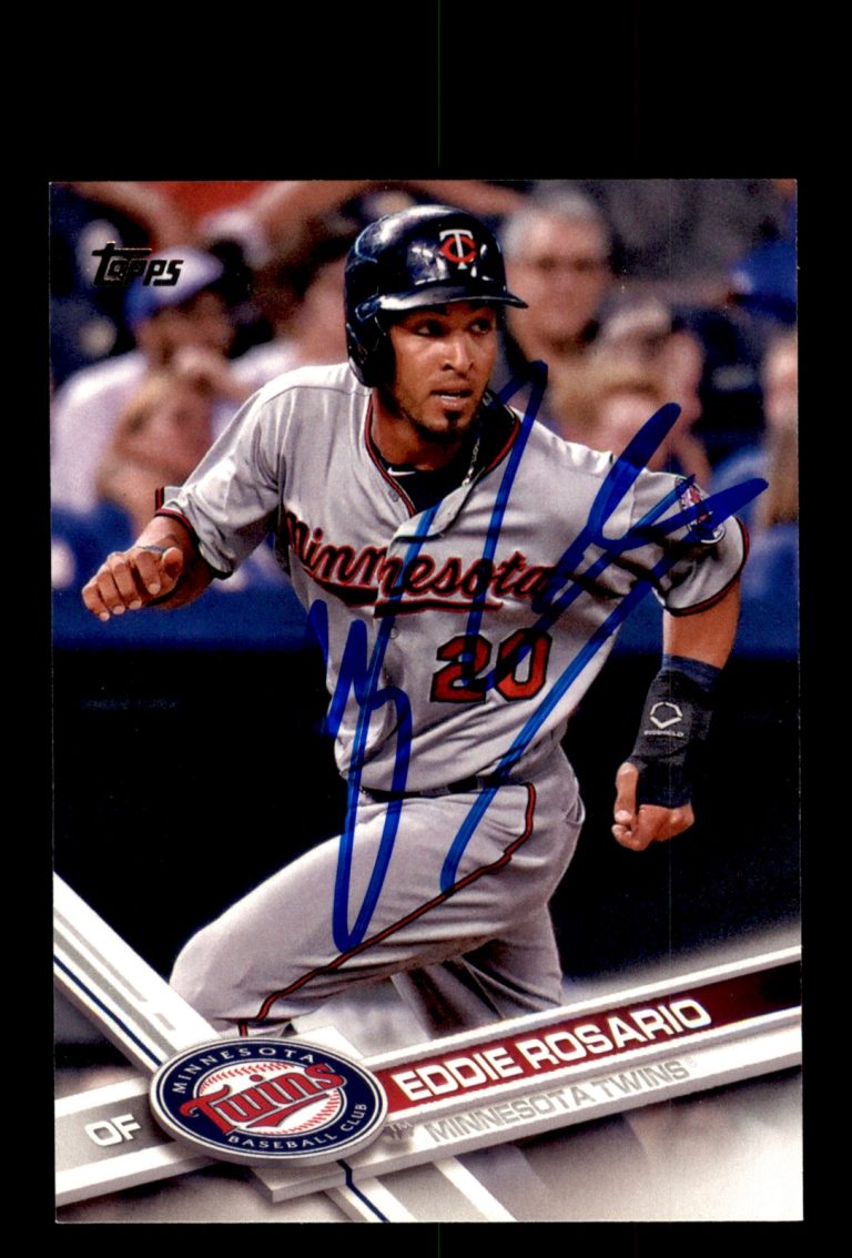 Signed Baseball Card Auto Eddie Rosario 2017 Topps #201 Minnesota Twins