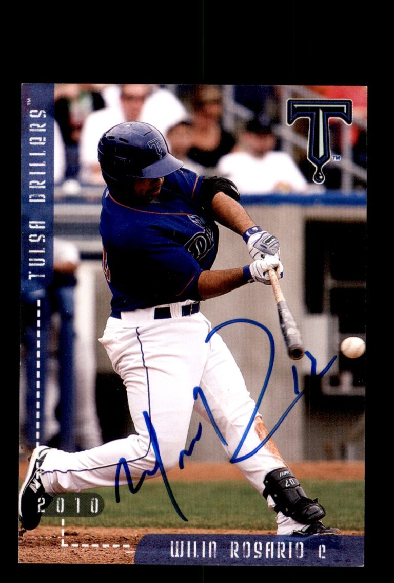 Signed Baseball Card Auto Wilin Rosario 2010 Grandstand Tulsa Drillers MILB