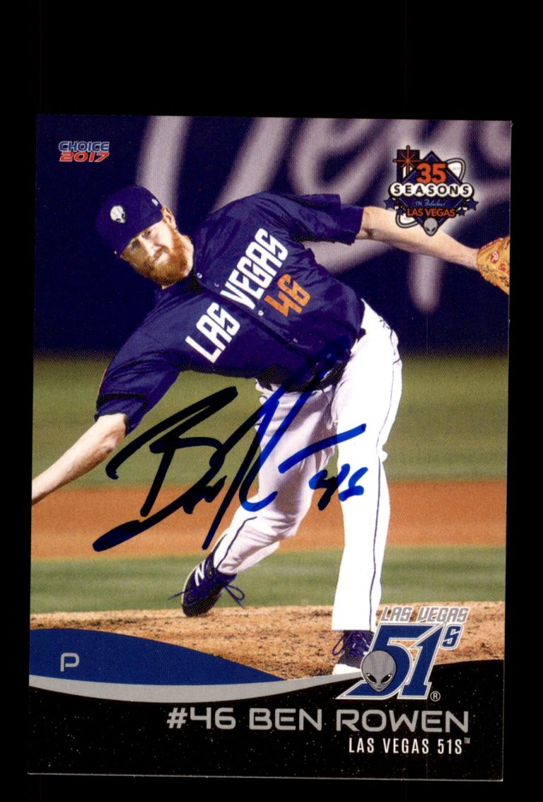 Signed Baseball Card Auto Ben Rowen 2017 Choice Las Vegas 51s