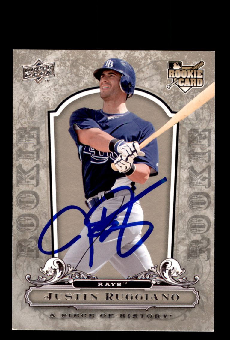 Signed Baseball Card Auto Justin Ruggiano 2008 Upper Deck A Piece of History
