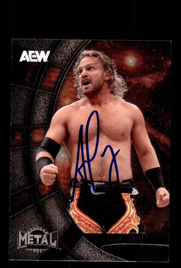 Signed Wrestling Card Auto Hangman Adam Page 2025 SkyBox Metal Universe AEW #74