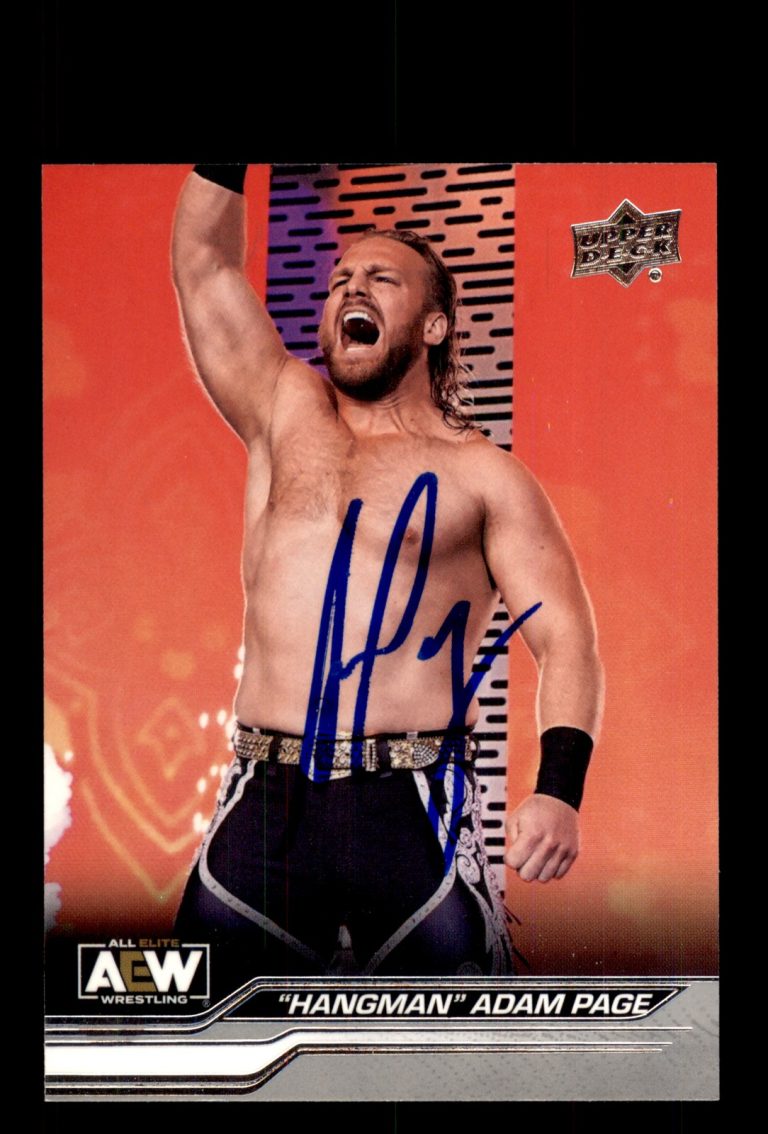 Signed Wrestling Card Auto Hangman Adam Page 2024 Upper Deck AEW #62