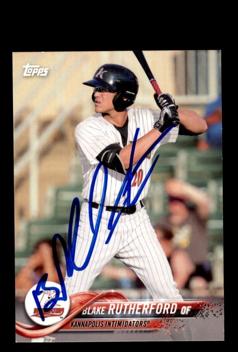 Signed Baseball Card Auto Blake Rutherford 2018 Topps Pro Debut #135