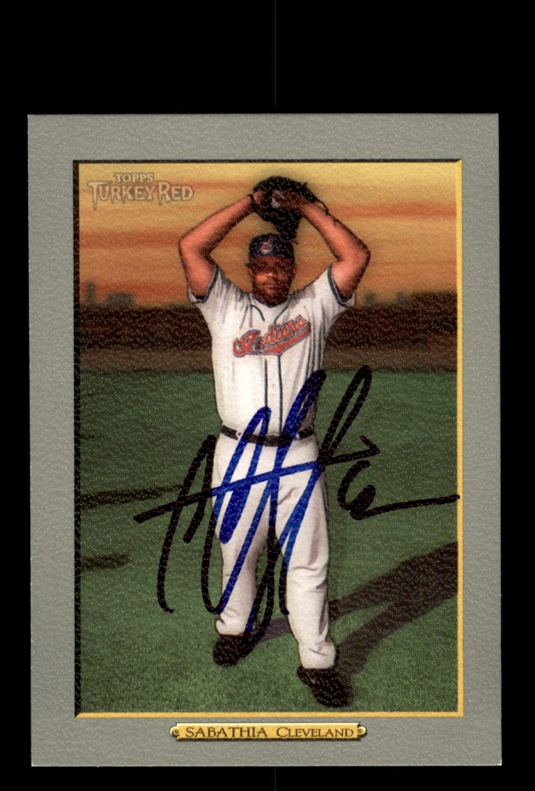 Signed Baseball Card Auto CC Sabathia 2006 Topps Turkey Red #326 Indians