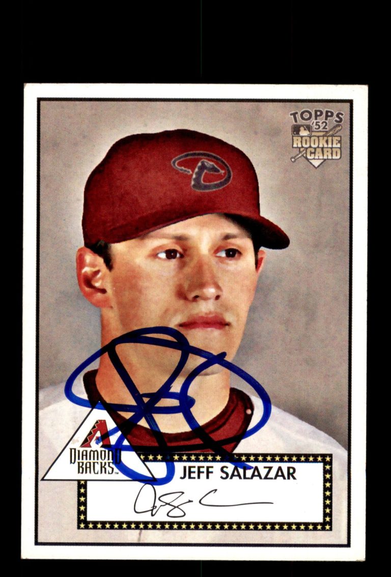 Signed Baseball Card Auto Jeff Salazar 2007 Topps Rookie 52 #26 Diamondbacks
