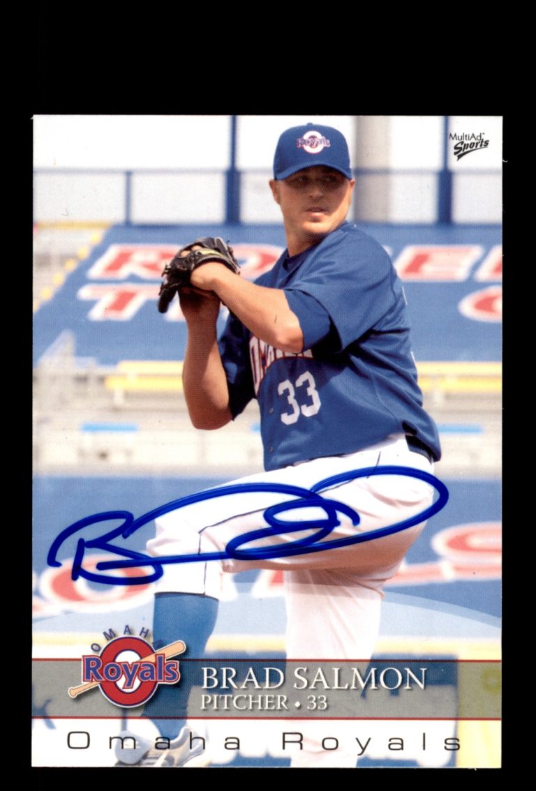 Signed Baseball Card Auto Brad Salmon 2008 MultiAd Omaha Royals MILB