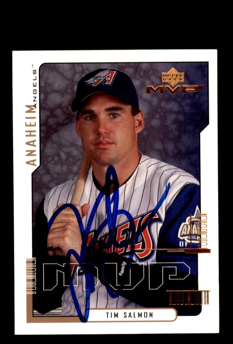Signed Baseball Card Auto Tim Salmon 2000 Upper Deck MVP #3 Anaheim Angels