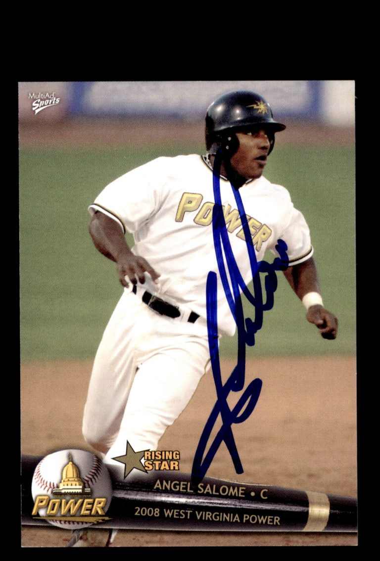 Signed Baseball Card Auto Angel Salome 2008 MultiAd West Virginia Power