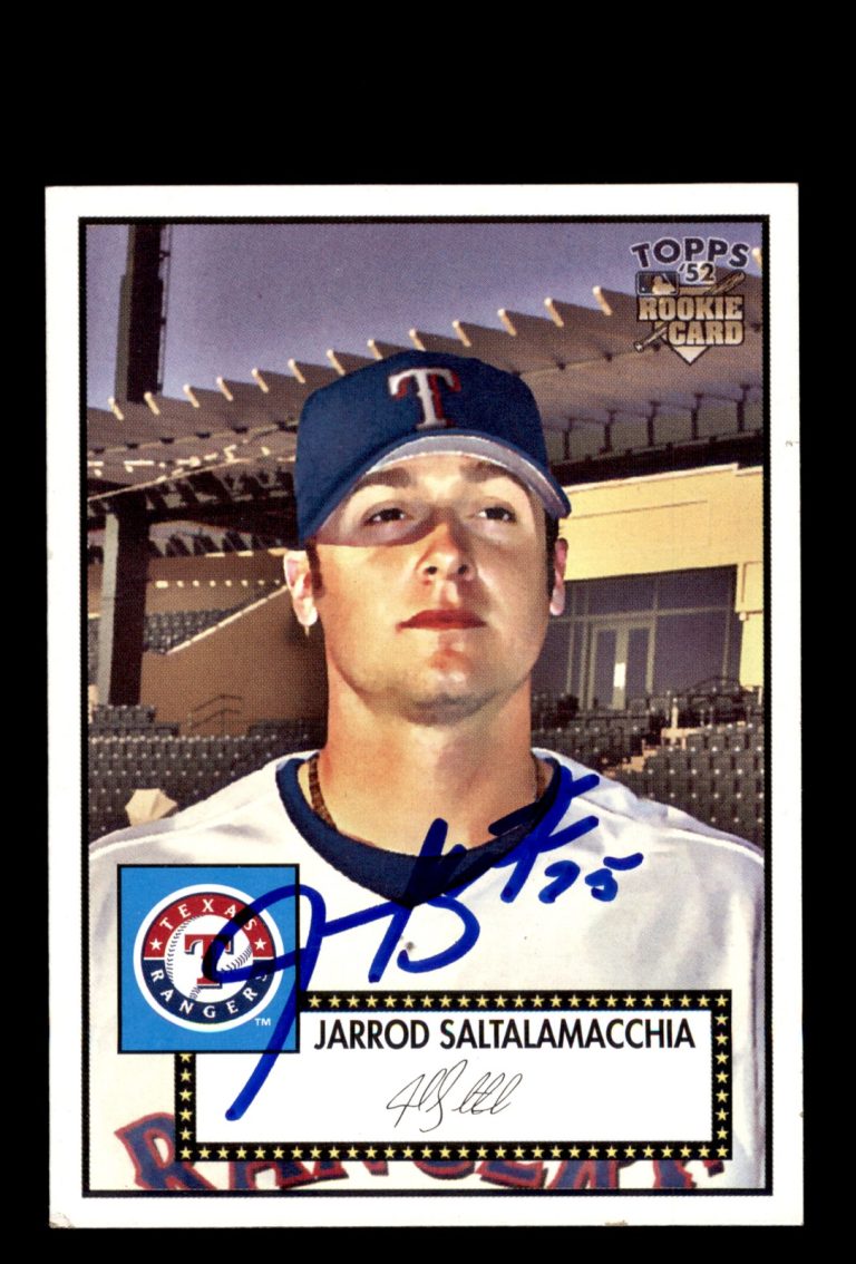 Signed Baseball Card Auto Jarrod Saltalamacchia 2007 Topps Rookie 52 #45 Rangers
