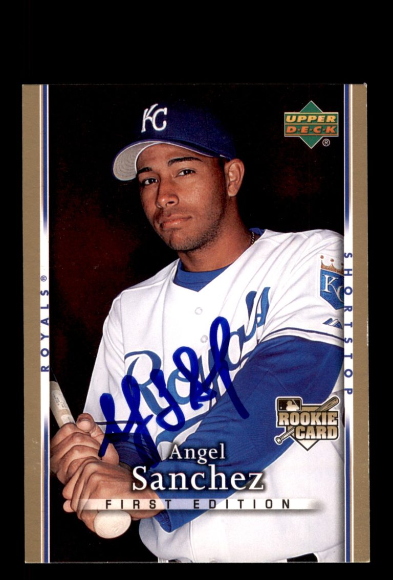 Signed Baseball Card Auto Angel Sanchez 2007 Upper Deck First Edition #21 Royals