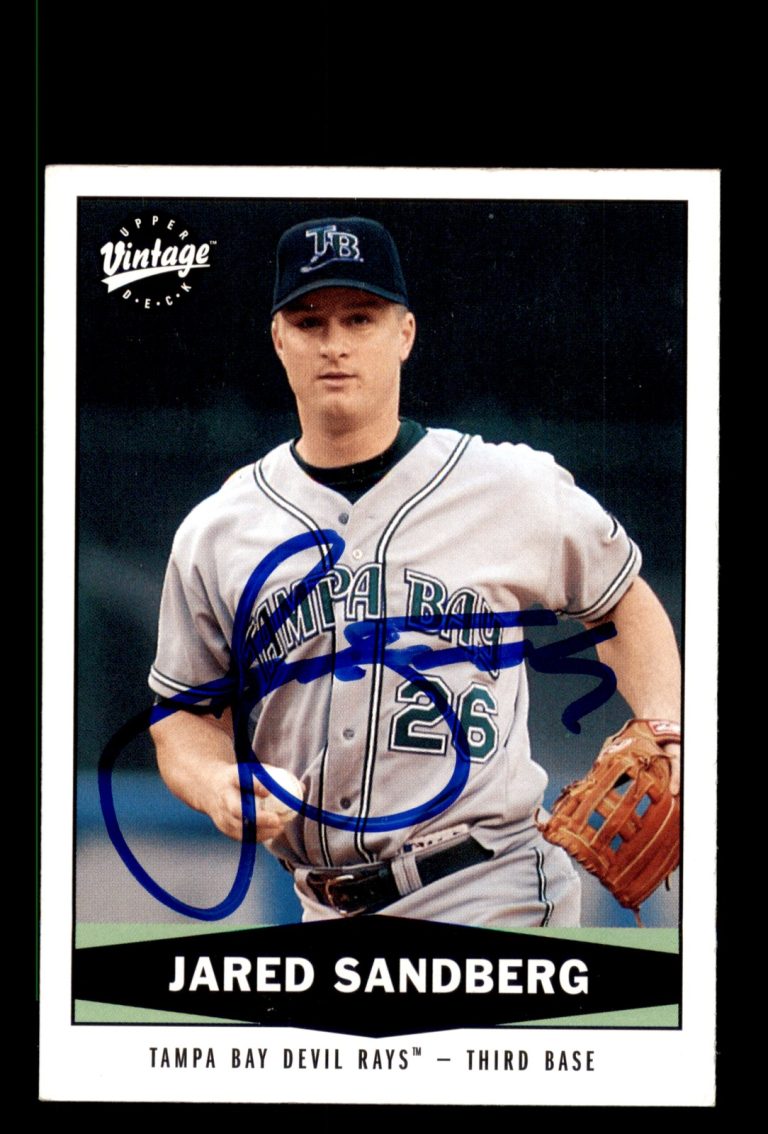 Signed Baseball Card Auto Jared Sandberg 2004 Upper Deck Vintage #237 Rays
