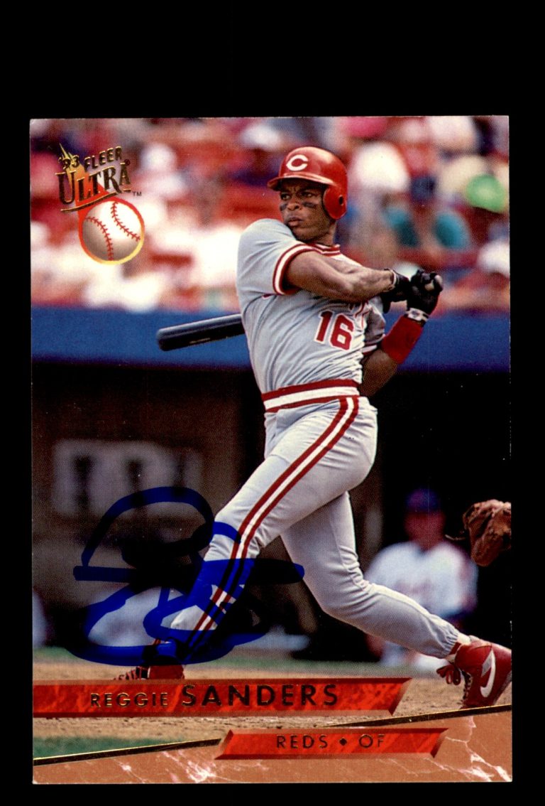 Signed Baseball Card Auto Reggie Sanders 1993 Fleer Ultra #36 Cincinnati Reds