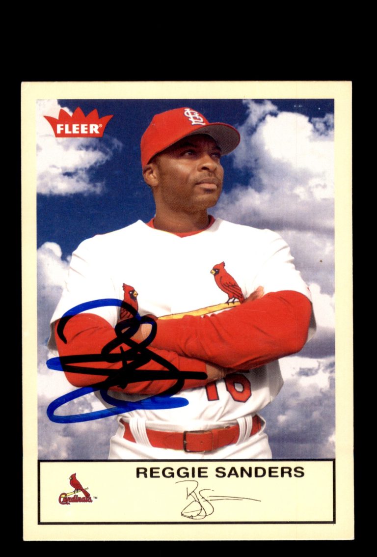 Signed Baseball Card Auto Reggie Sanders 2005 Fleer Tradition #268 Cardinals