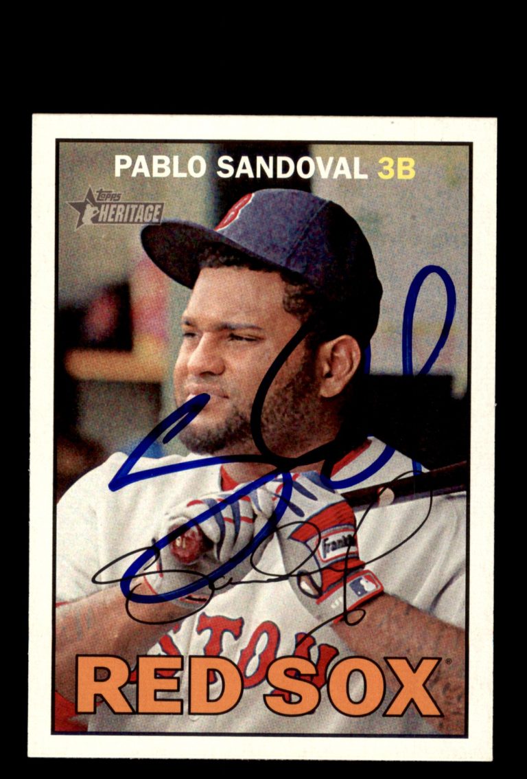 Signed Baseball Card Auto Pablo Sandoval 2016 Topps Heritage #409 Boston Red Sox