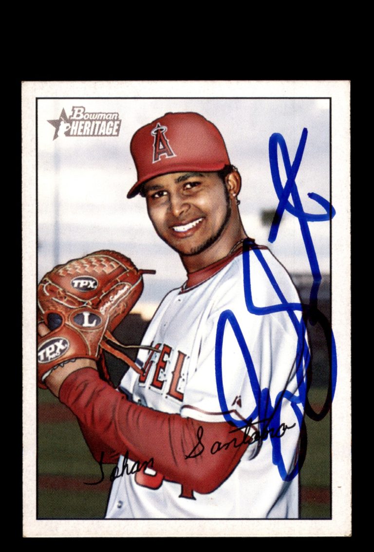 Signed Baseball Card Auto Ervin Santana 2007 Bowman Heritage #116 Angels