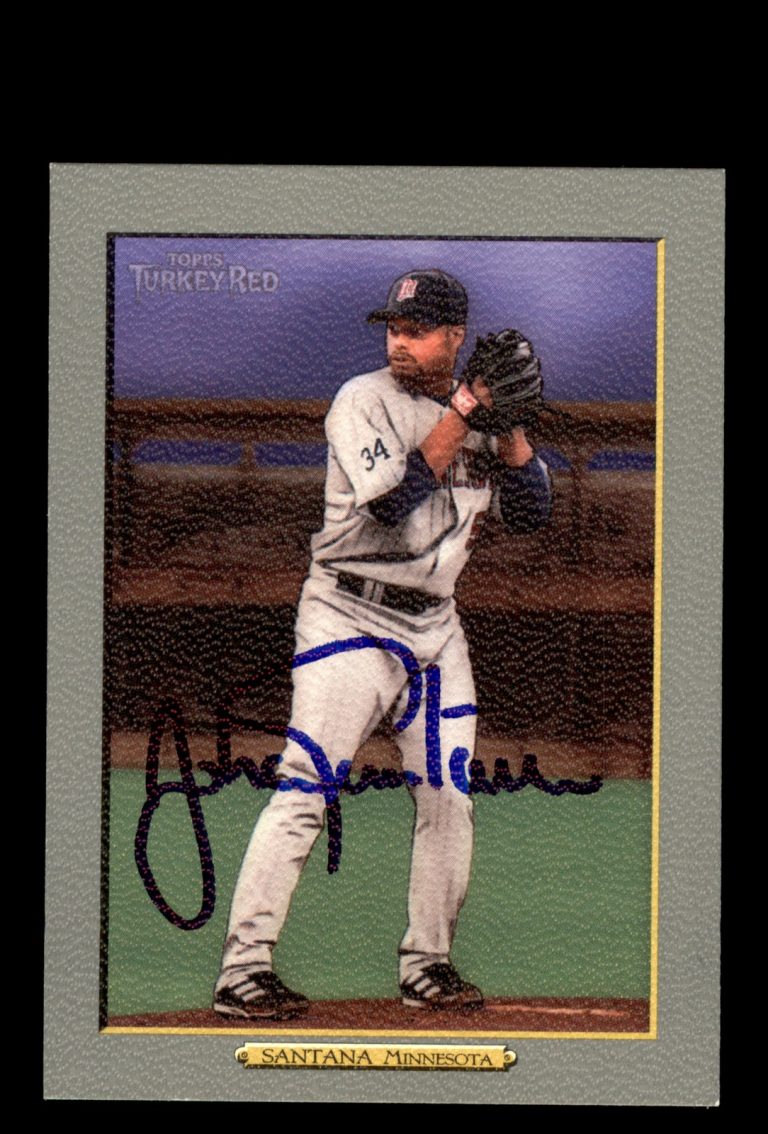 Signed Baseball Card Auto Johan Santana 2006 Topps Turkey Red #429 Twins