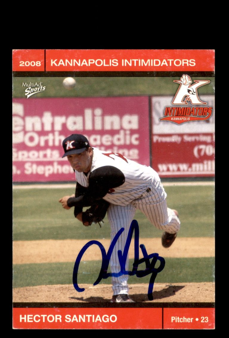 Signed Baseball Card Auto Hector Santiago 2008 MultiAd Kannapolis Intimidators