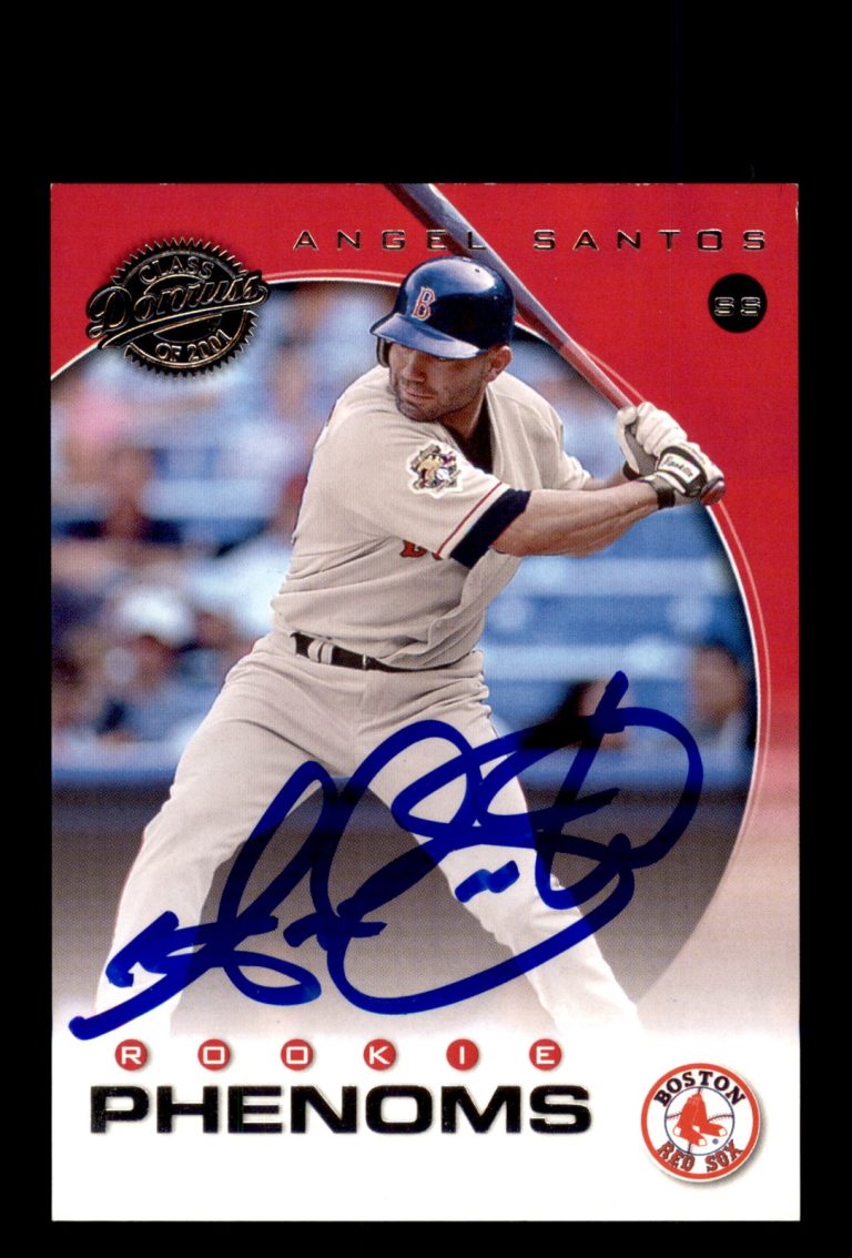 Signed Baseball Card Auto Angel Santos 2001 Donruss Class of 2001 Boston Red Sox