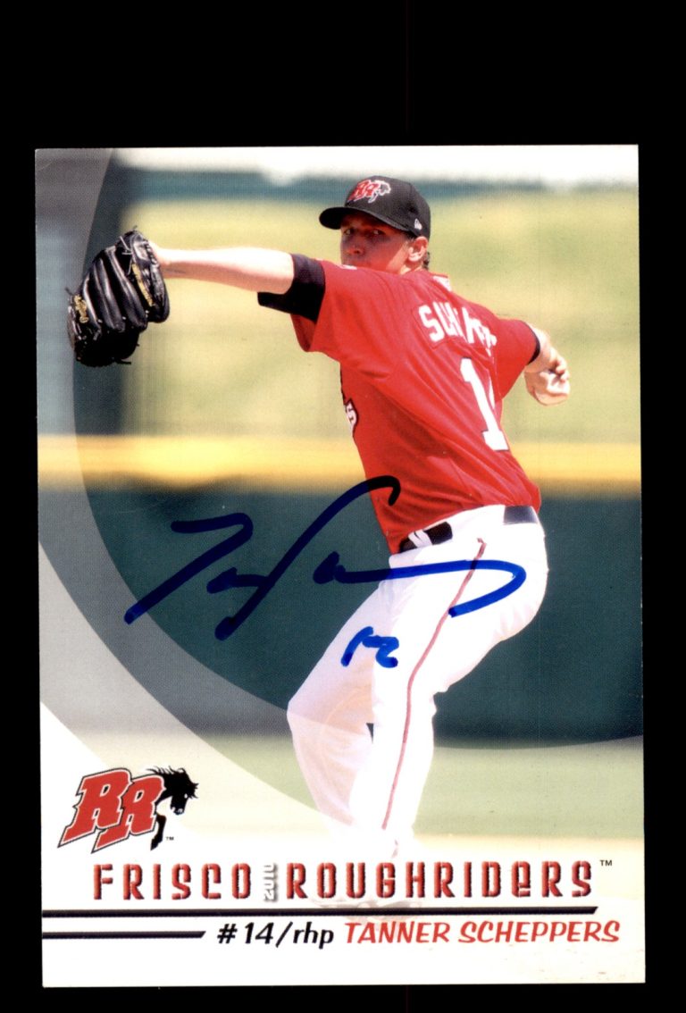 Signed Baseball Card Auto Tanner Scheppers 2010 Grandstand Frisco RoughRiders