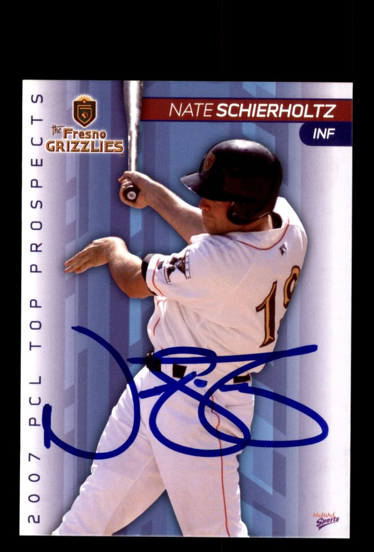 Signed Baseball Card Auto Nate Schierholtz 2007 Pacific Coast League Prospect