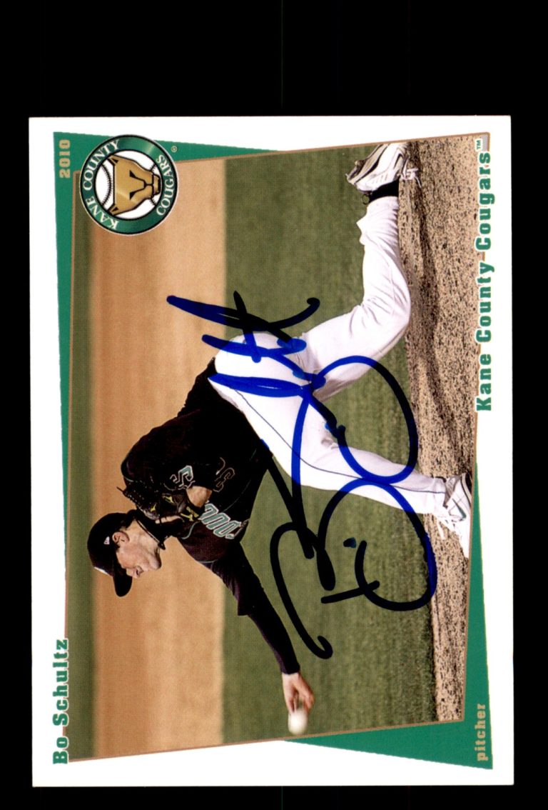 Signed Baseball Card Auto Bo Schultz 2010 Grandstand Kane County Cougars