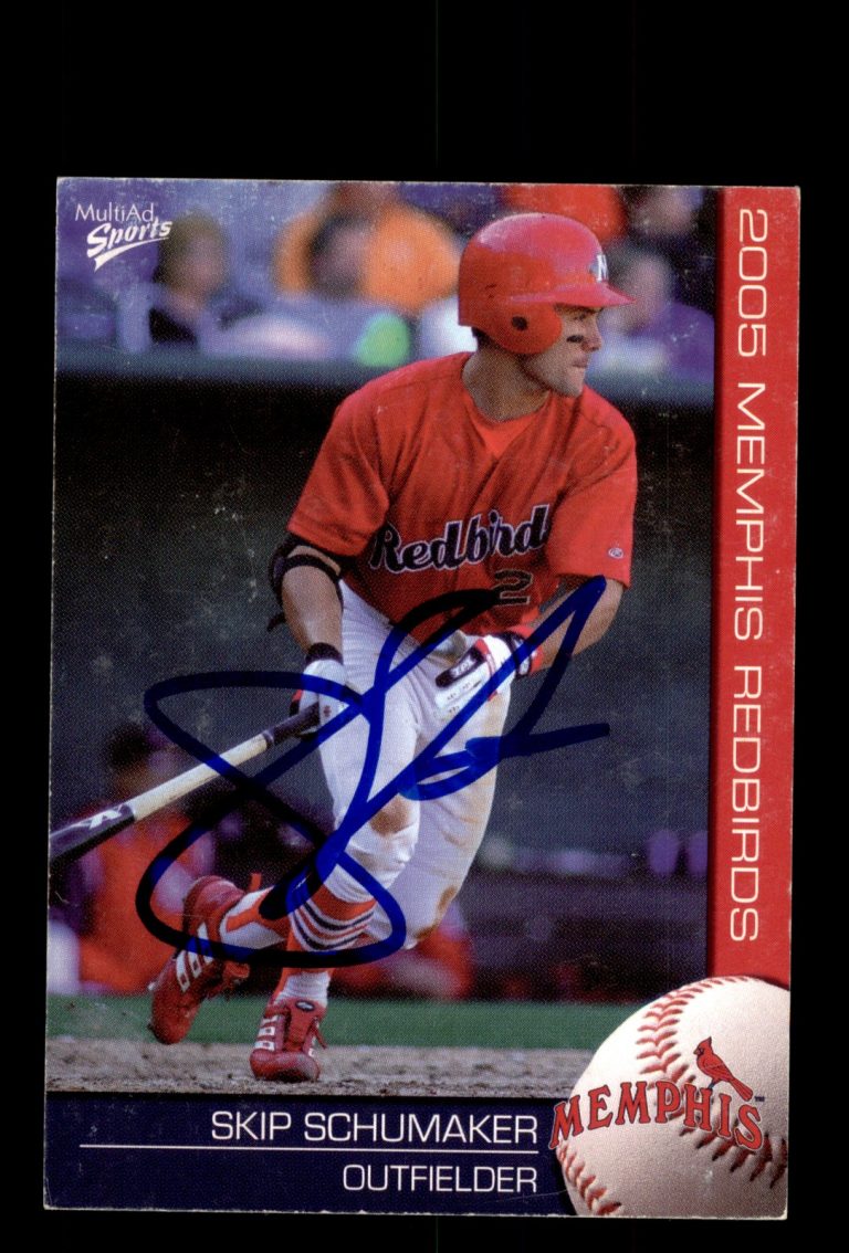 Signed Baseball Card Auto Skip Schumaker 2005 MultiAd Memphis Redbirds