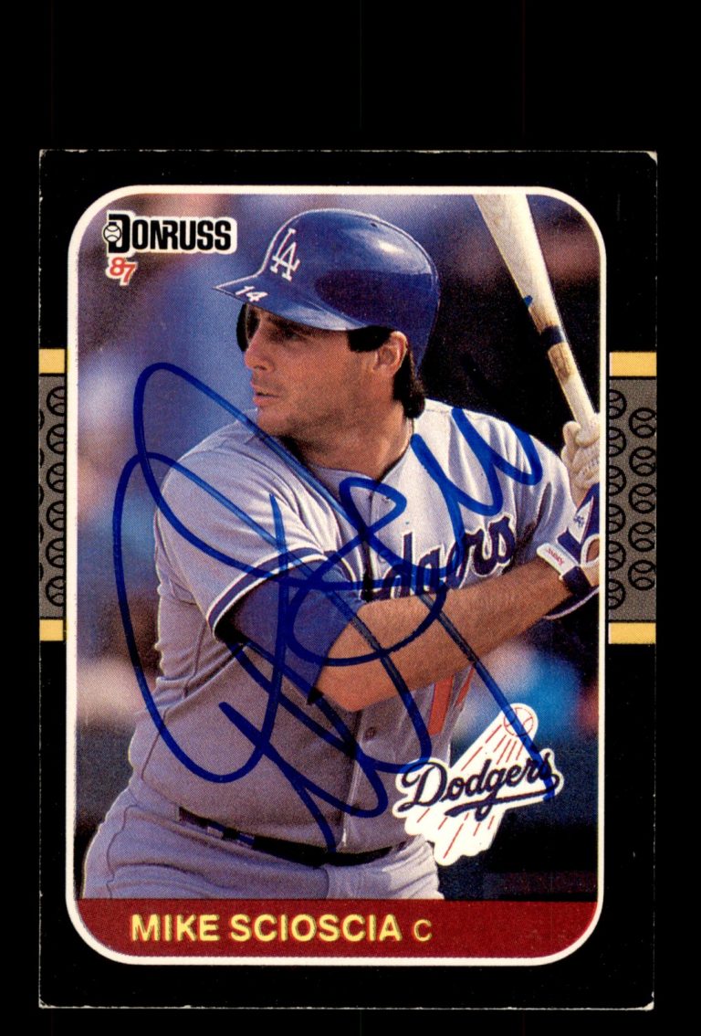 Signed Baseball Card Auto Mike Scioscia 1987 Donruss #130 Los Angeles Dodgers