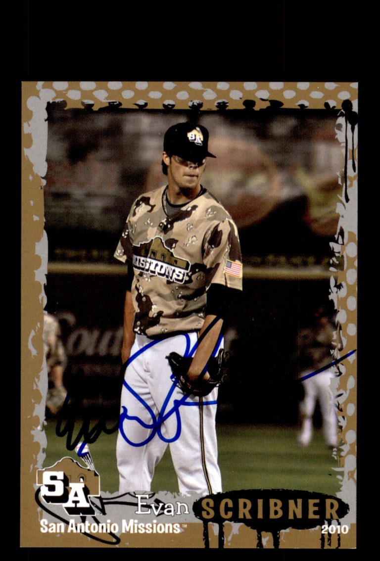 Signed Baseball Card Auto Evan Scribner 2010 Grandstand San Antonio Missions