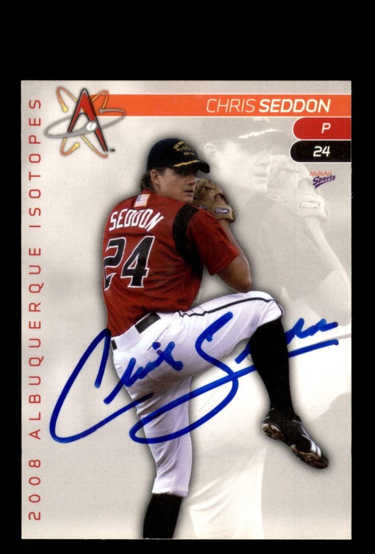 Signed Baseball Card Auto Chris Seddon 2008 MultiAd Albuquerque Isotopes