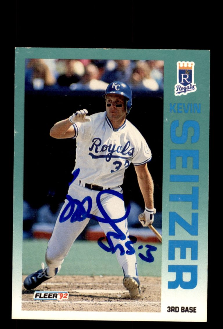 Signed Baseball Card Auto Kevin Seitzer 1992 Fleer #168 Kansas City Royals