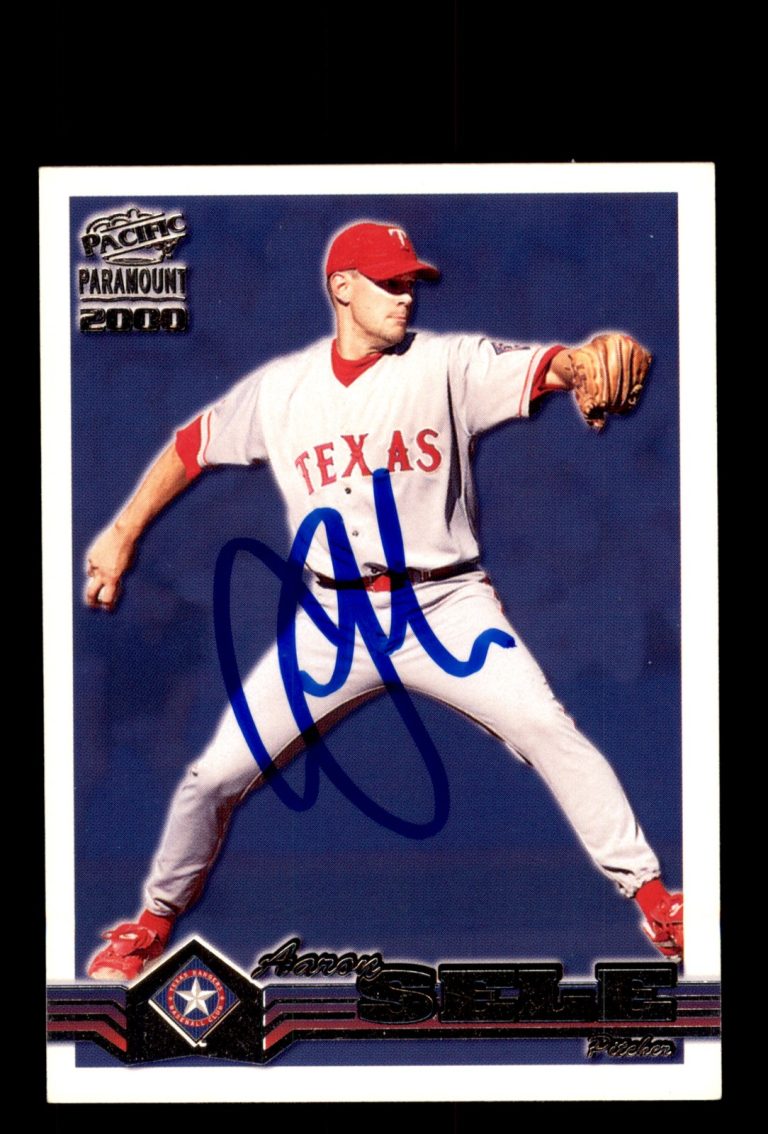 Signed Baseball Card Auto Aaron Sele 2000 Pacific Paramount #239 Texas Rangers