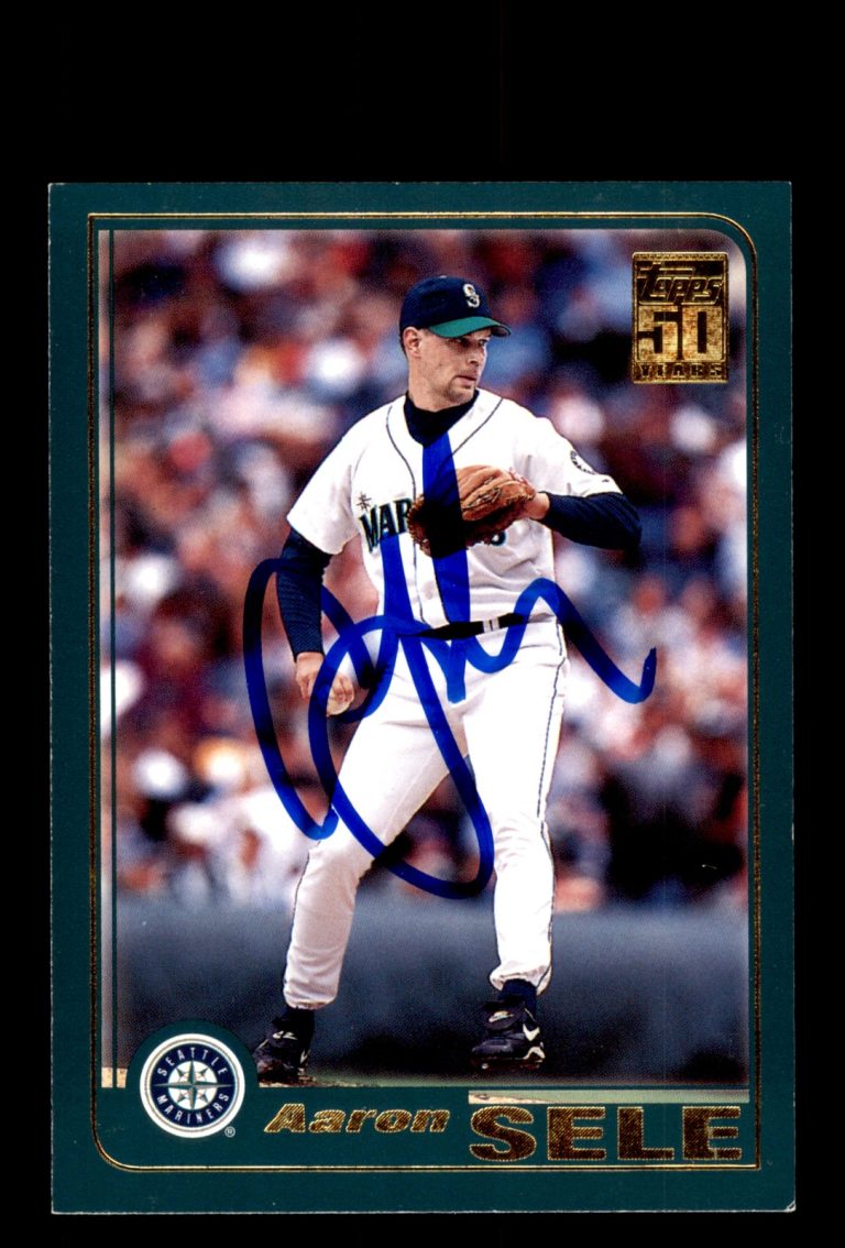 Signed Baseball Card Auto Aaron Sele 2001 Topps #606 Seattle Mariners