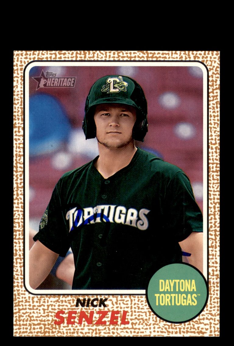 Signed Baseball Card Auto Nick Senzel 2017 Topps Heritage Minor League #50