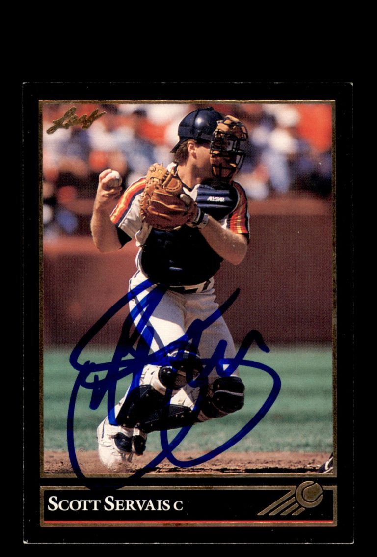 Signed Baseball Card Auto Scott Servais 1992 Leaf #121 Houston Astros Black Gold