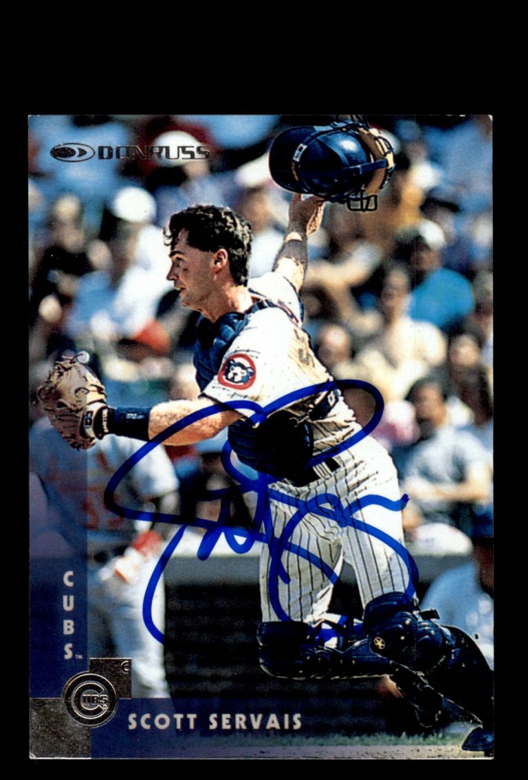 Signed Baseball Card Auto Scott Servais 1997 Donruss #186 Chicago Cubs