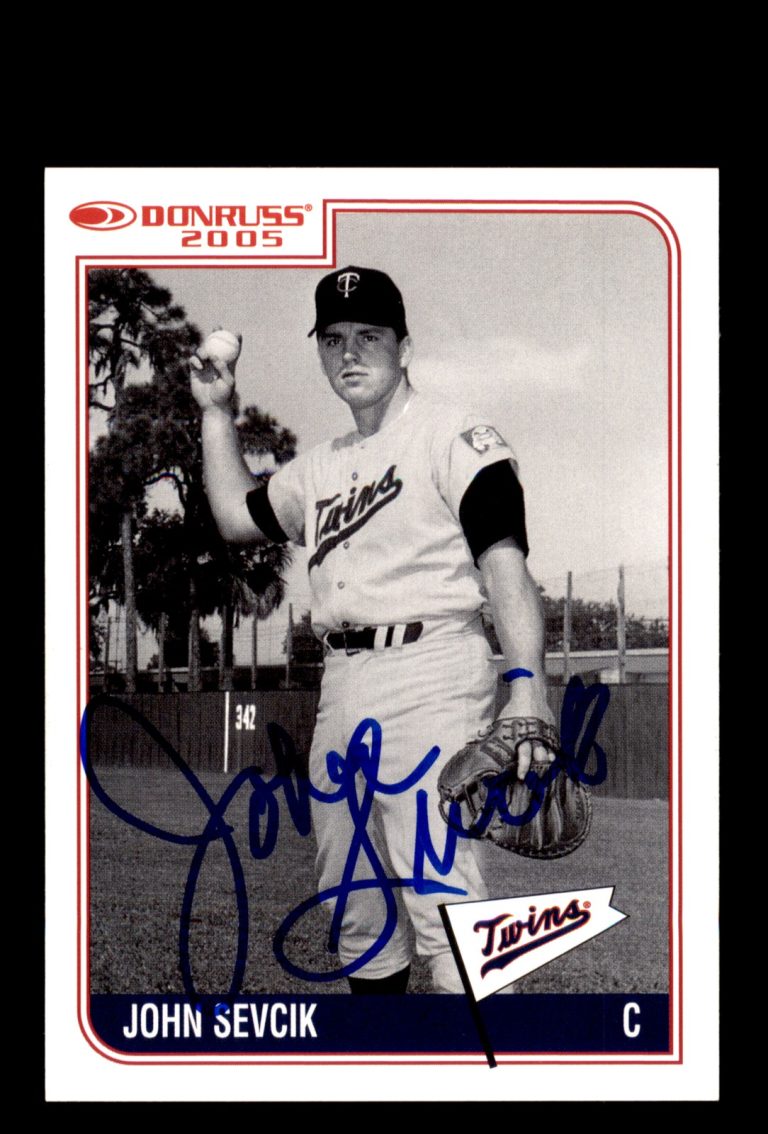 Signed Baseball Card Auto John Sevcik 2005 Donruss Minnesota Twins 1965 ALC