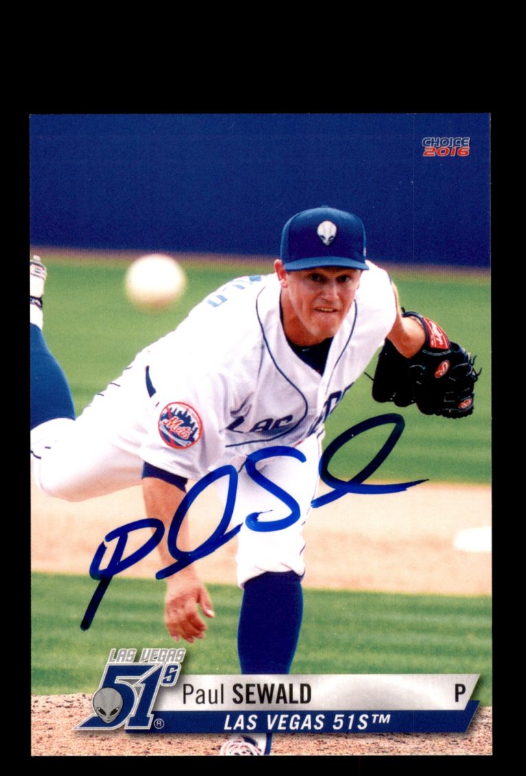 Signed Baseball Card Auto Paul Sewald 2016 Choice Las Vegas 51s MILB
