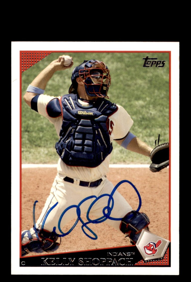 Signed Baseball Card Auto Kelly Shoppach 2009 Topps #311 Cleveland Indians