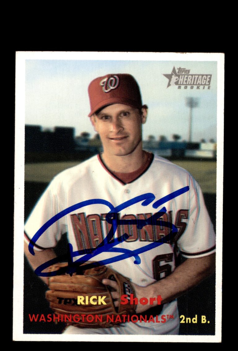 Signed Baseball Card Auto Rick Short 2006 Topps Heritage #176 Nationals