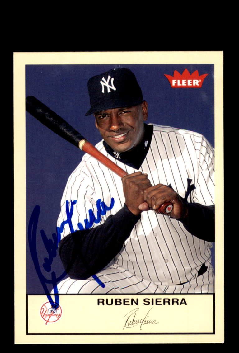 Signed Baseball Card Auto Ruben Sierra 2005 Fleer Tradition #32 New York Yankees