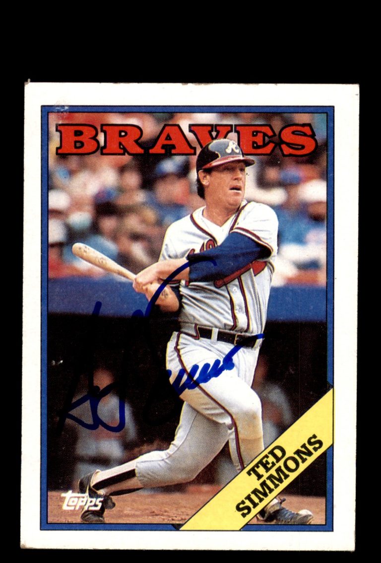 Signed Baseball Card Auto Ted Simmons 1988 Topps #791 Atlanta Braves