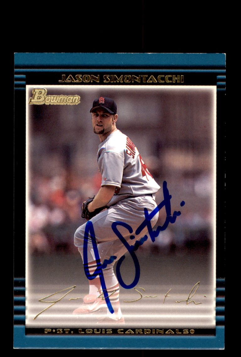 Signed Baseball Card Auto Jason Simontacchi 2002 Bowman #BDP117 Cardinals